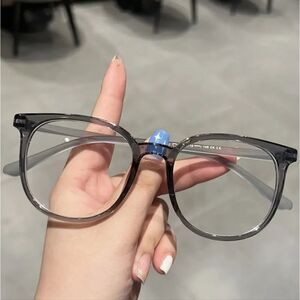 Unisex large round Glasses Gray